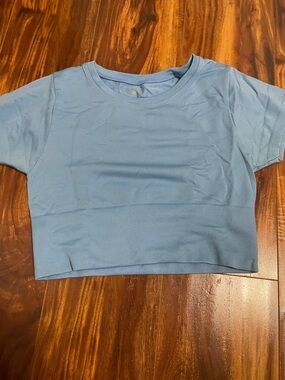 aerie Sky Blue Cropped Tee